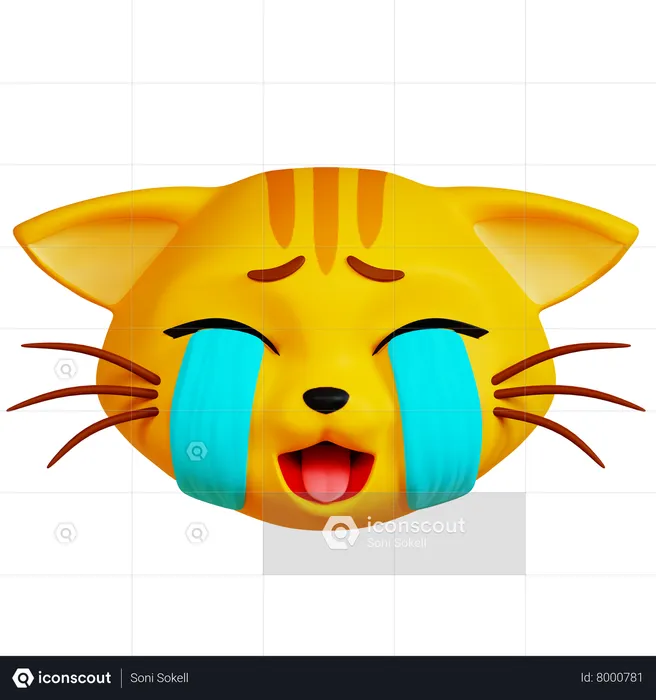 Crying Cat Emoji 3D Icon