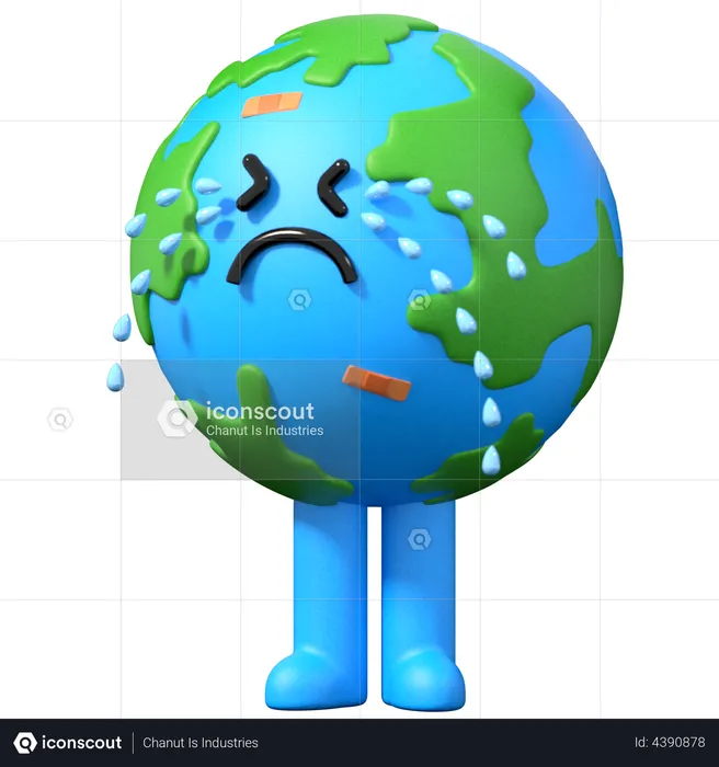 Crying Earth  3D Illustration