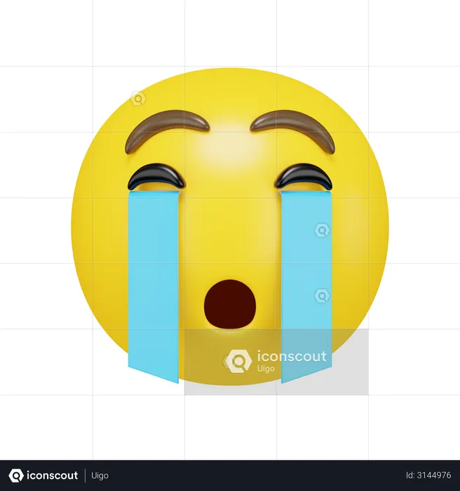 Crying Face  3D Illustration
