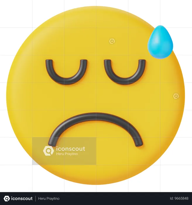 Crying Face Emoji 3D Icon