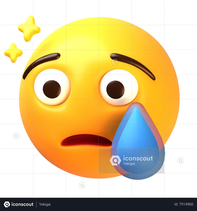 Crying Face Emoji 3D Icon