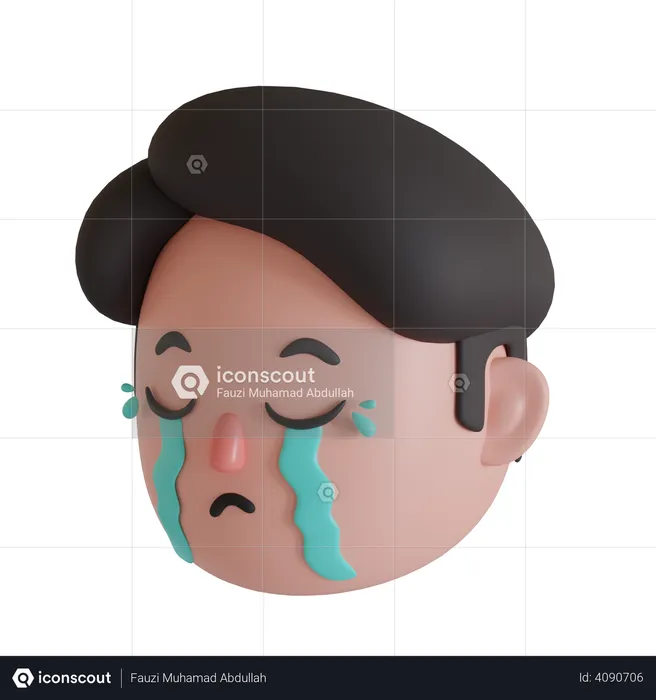 Crying man  3D Illustration