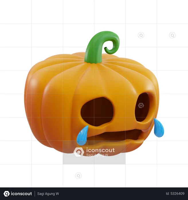 Crying Pumpkin  3D Icon