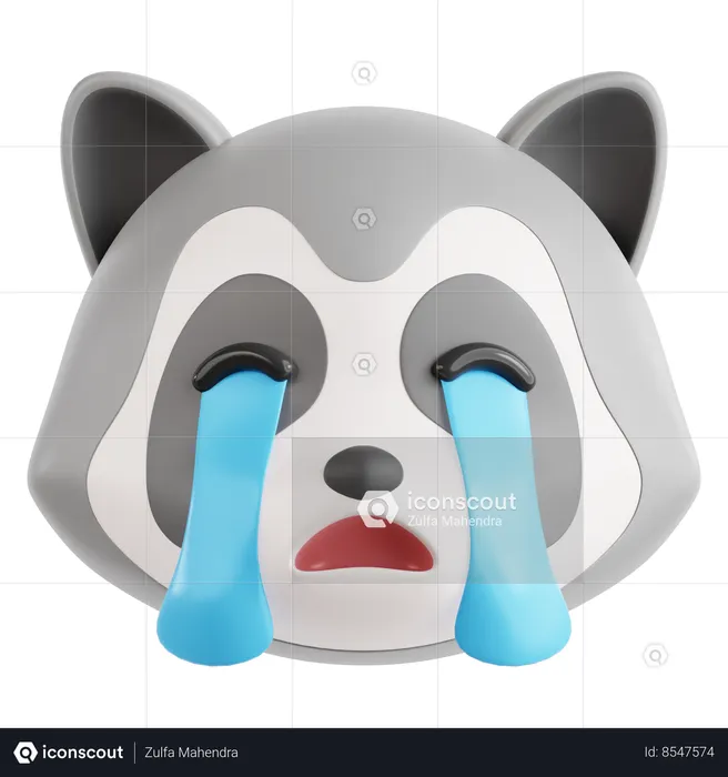 Crying Raccoon Emoji 3D Icon