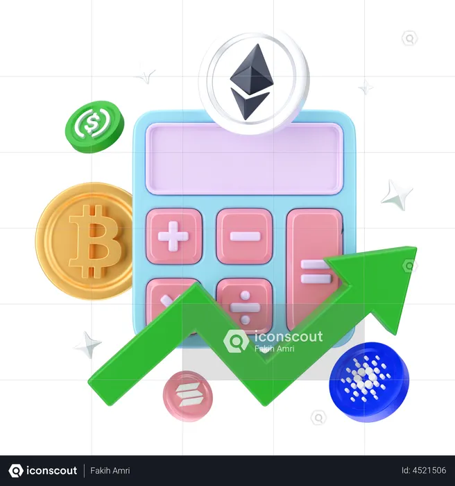 Crypto Accounting  3D Illustration