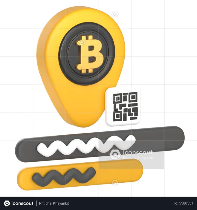 Bitcoin Wallet Address  3D Icon