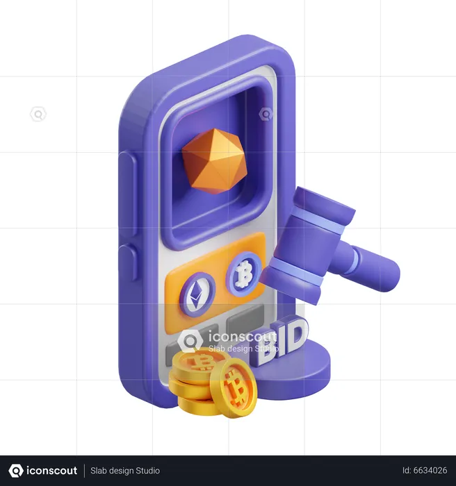Crypto Auction  3D Icon