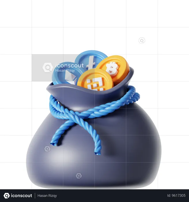 Crypto Bag  3D Icon