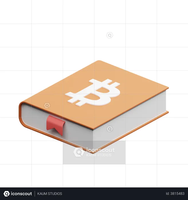 Crypto Bitcoin Book  3D Illustration