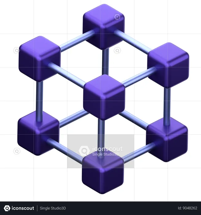 Blockchain cryptographique  3D Icon