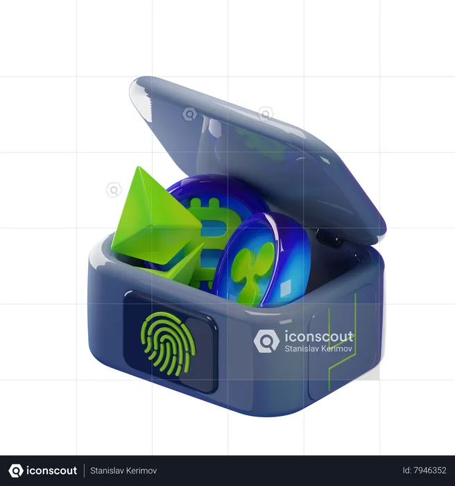 Crypto Box  3D Icon