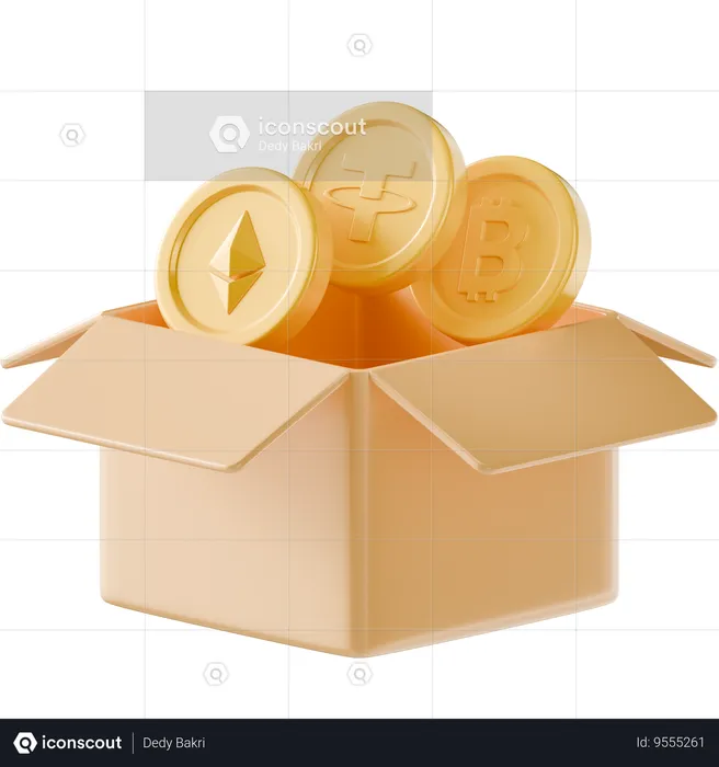 Crypto Box  3D Icon