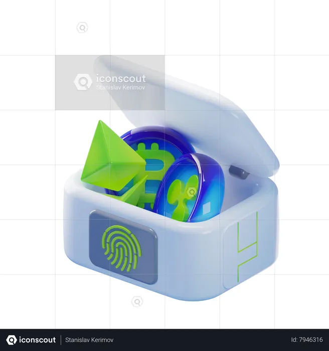 Crypto Box  3D Icon
