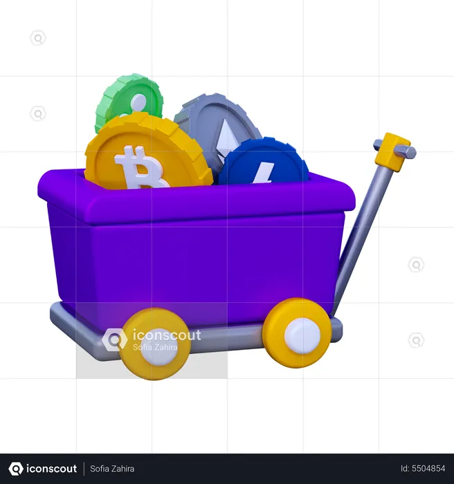 Crypto cart  3D Icon