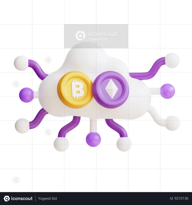 Crypto Cloud  3D Icon