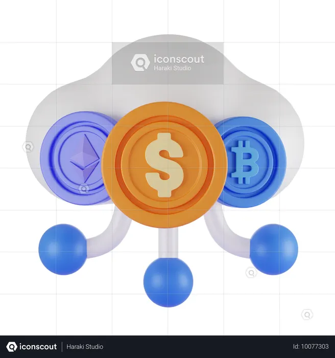 Crypto Cloud  3D Icon