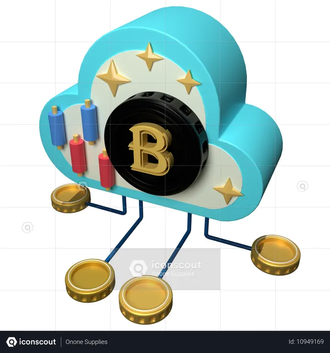 Crypto Cloud  3D Icon