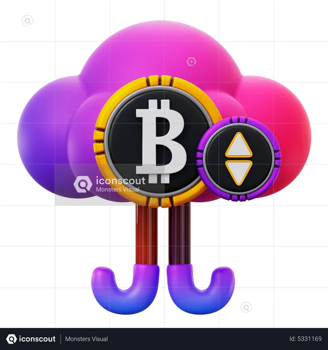 Nuage de crypto-monnaie  3D Icon