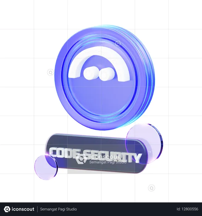 Sécurité du code cryptographique  3D Icon