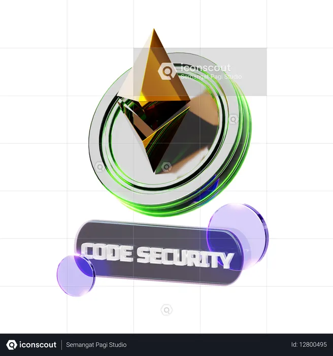 Sécurité du code cryptographique  3D Icon