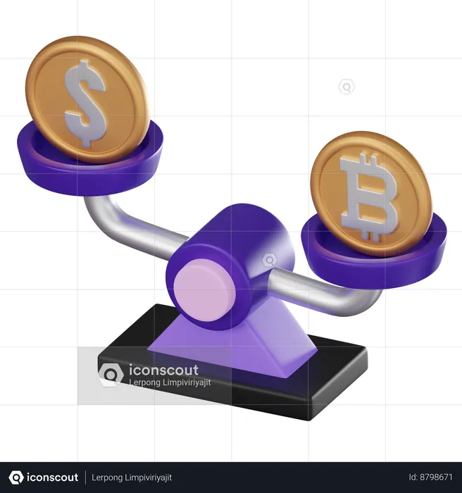 Crypto Coin Balance  3D Icon