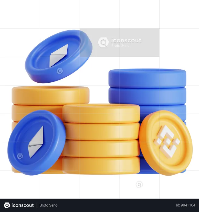 Crypto coins  3D Icon
