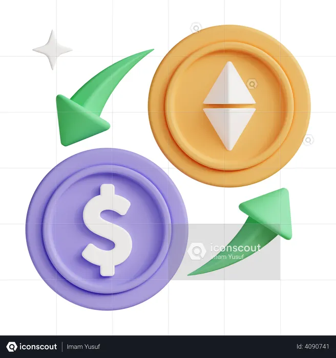 Crypto dollar exchange  3D Icon