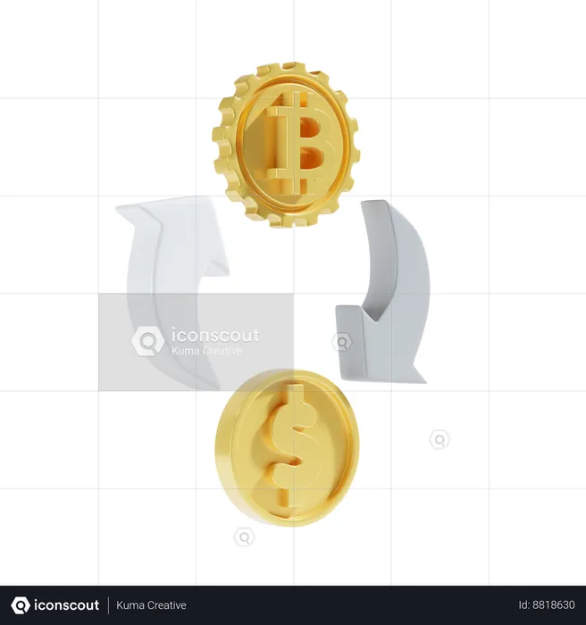 Échange de crypto-monnaie  3D Icon