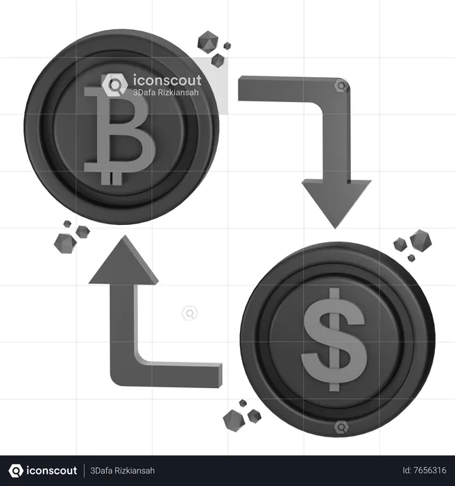 Échange de crypto-monnaie  3D Icon