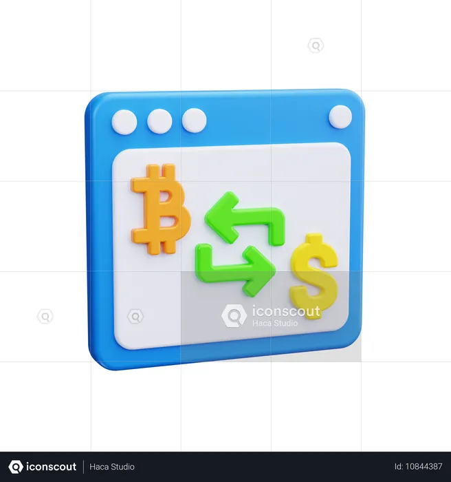 Échange de crypto-monnaie  3D Icon