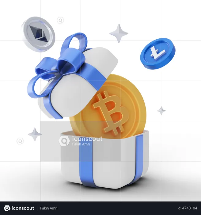 Crypto Gift Box  3D Illustration