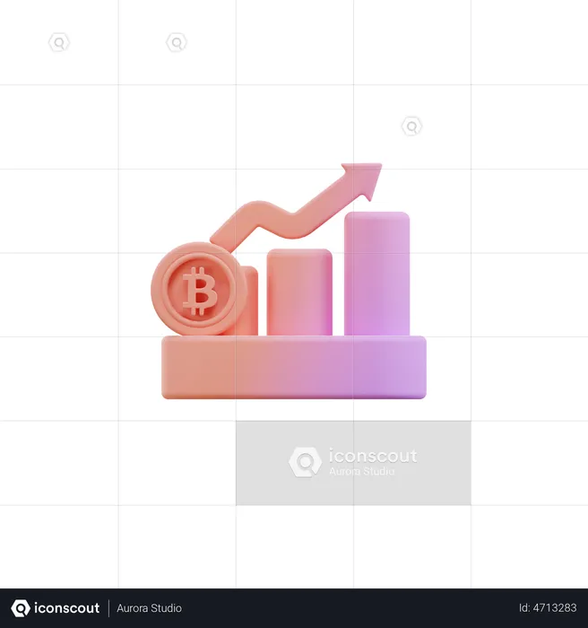 Crypto Growth  3D Illustration