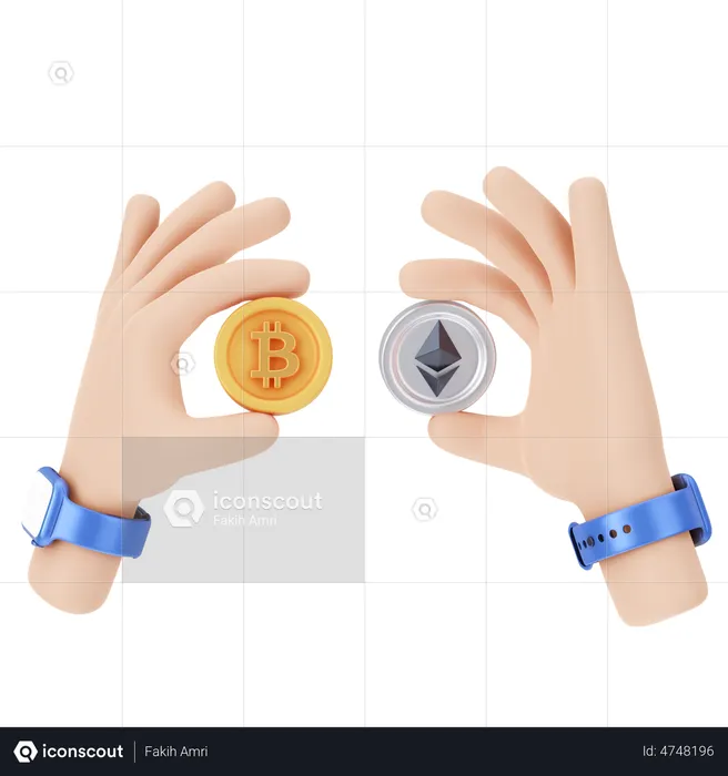 Crypto Holding  3D Illustration