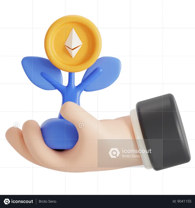 Investissement cryptographique  3D Icon