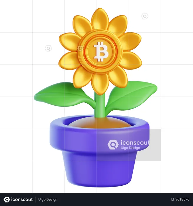 Investissement cryptographique  3D Icon