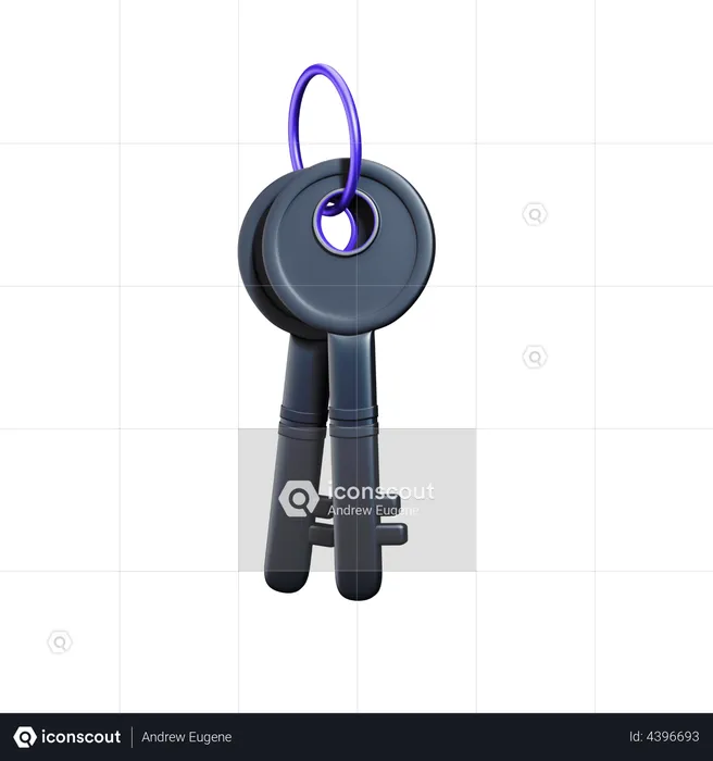 Crypto key  3D Illustration