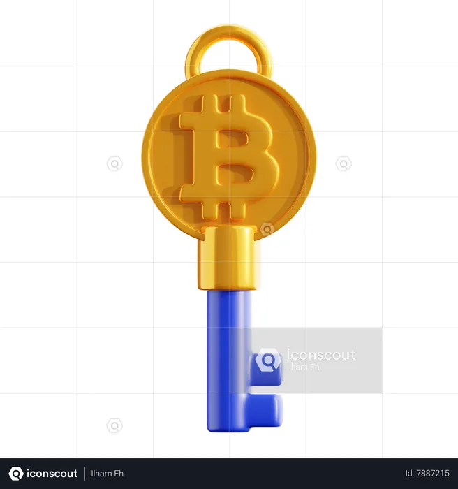 Crypto Key  3D Icon