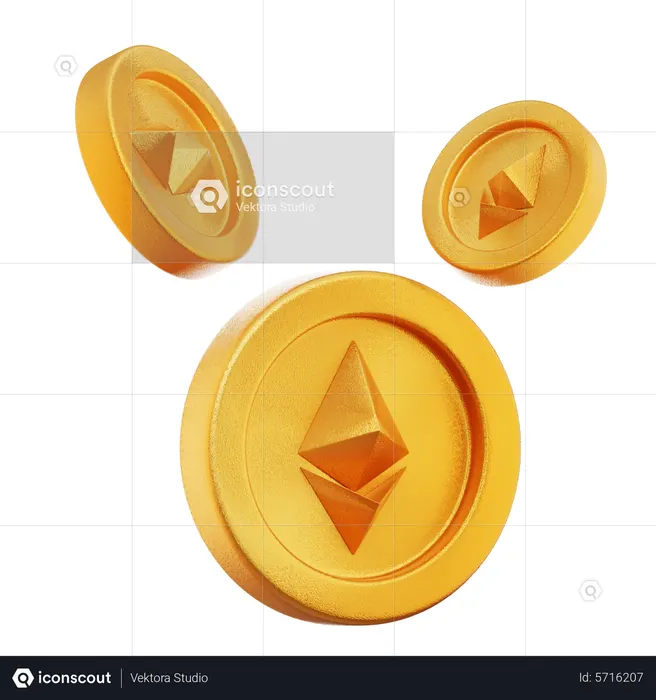 Crypto-monnaie dorée  3D Icon