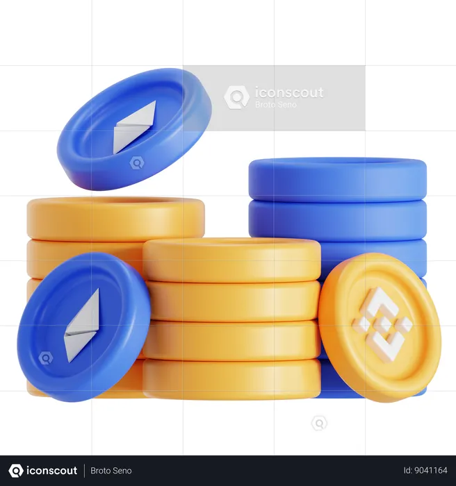 Pièces cryptographiques  3D Icon