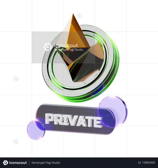 Crypto Private  3D Icon