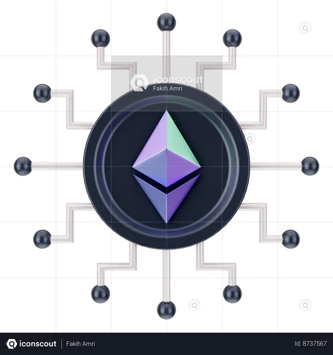 Réseau cryptographique  3D Icon