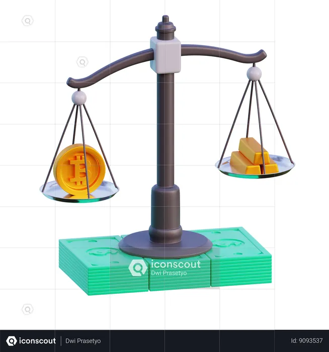Crypto scales  3D Icon