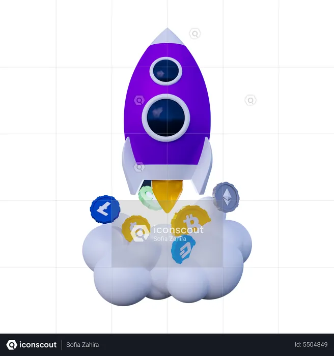 Crypto Star up  3D Icon