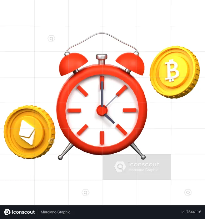 Crypto Trading Time  3D Icon