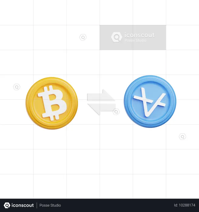 Transaction cryptographique  3D Icon