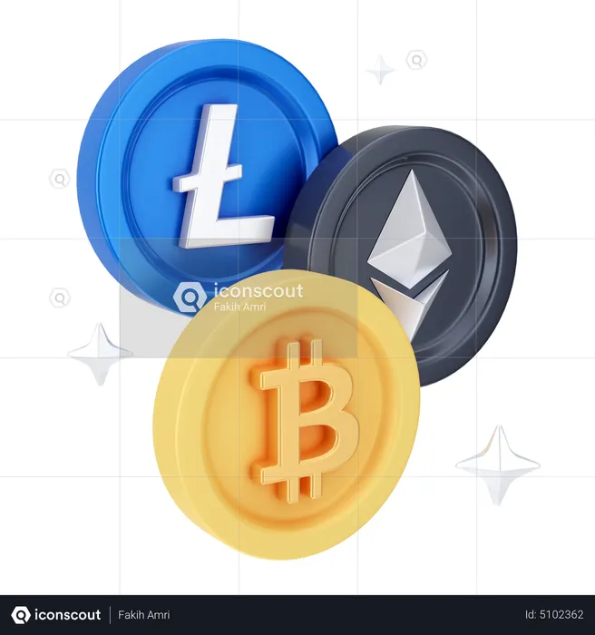 Cryptocurrencies  3D Icon