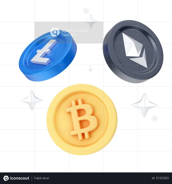 Cryptocurrencies  3D Icon