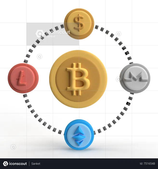 Cryptocurrency  3D Icon