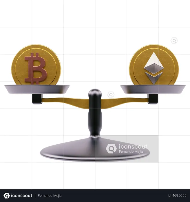 Cryptocurrency Balance  3D Icon