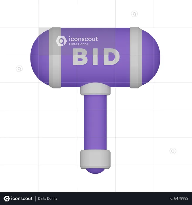 Cryptocurrency Bid  3D Icon